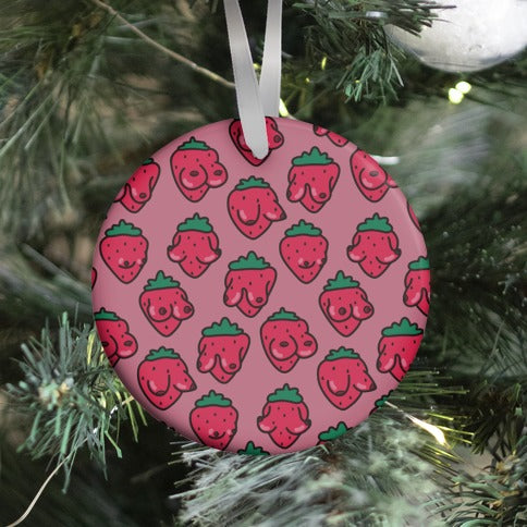 Strawboobies Pattern Ornament