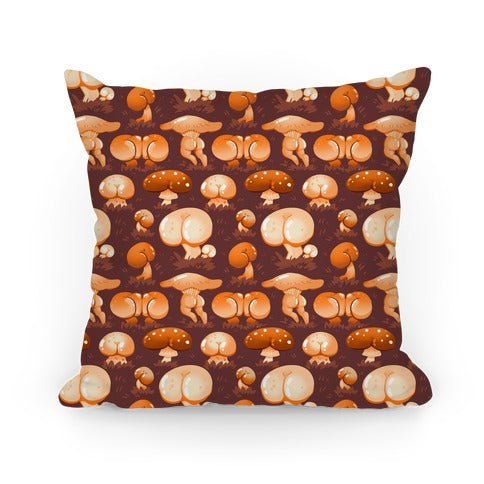 Butt Mushroom Pattern orange Pillow