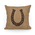 Faux Burlap Horseshoe Pillow