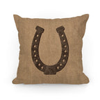 Faux Burlap Horseshoe Pillow