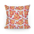 Floral Penis Pattern Orange Pillow