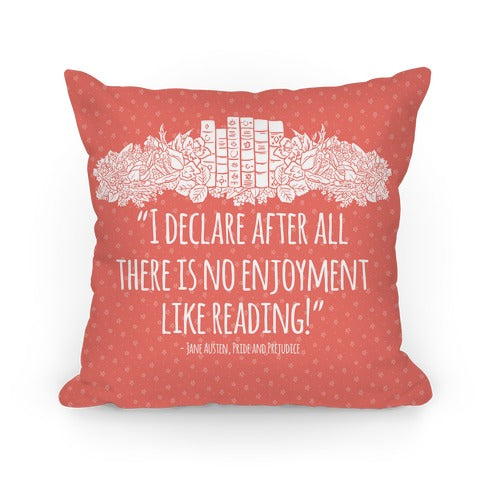 Pride and Prejudice Book Quote Pillow