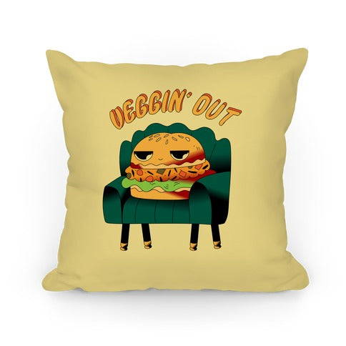 Veggin' Out Veggie Burger Pillow