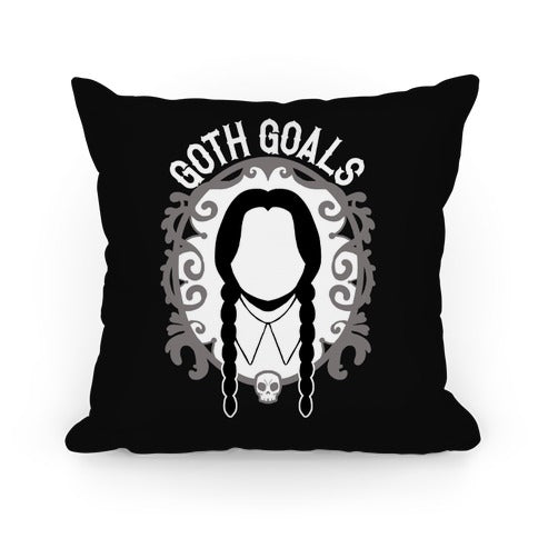 Wednesday Addams Goth Goals Pillow