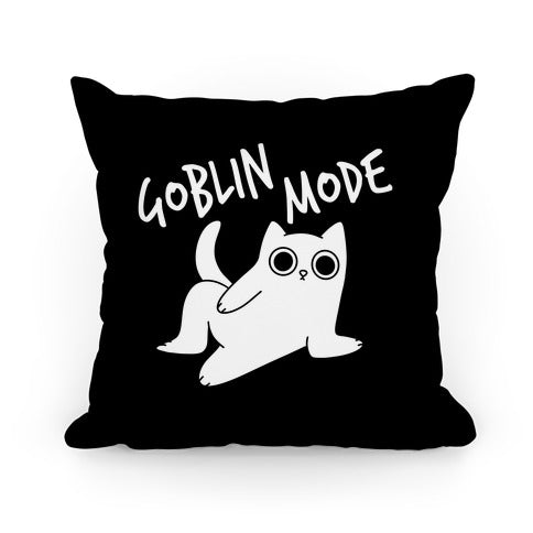 Goblin Mode Cat Pillow