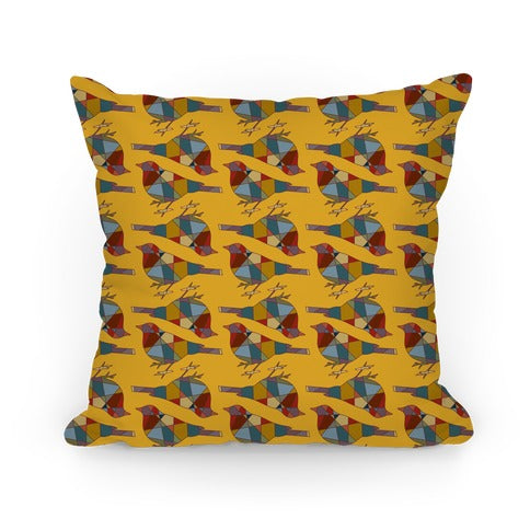 Mosaic Bird Pattern Pillow