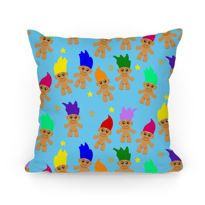 Rainbow Troll Pattern Pillow