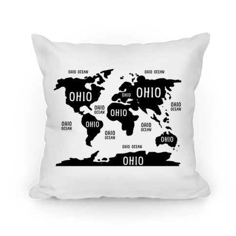 The Ohio World Map Pillow