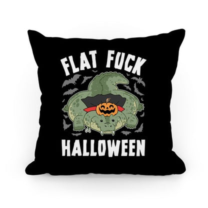 Flat Fuck Halloween Pillow