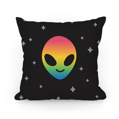 Rainbow Alien Pillow
