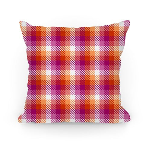 Lesbian Pride Flag Plaid Pillow