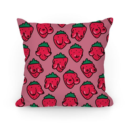 Strawboobies Pattern Pillow