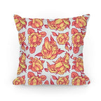 Floral Penis Pattern Orange Pillow