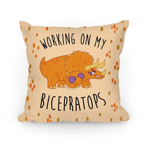 Working on My Bicepratops Pillow