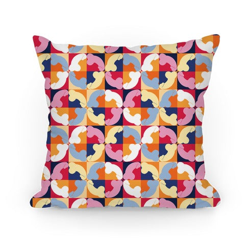 Penis Tile Pattern Pillow