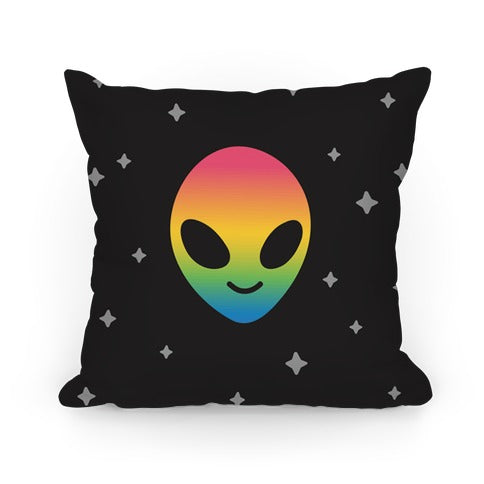 Rainbow Alien Pillow