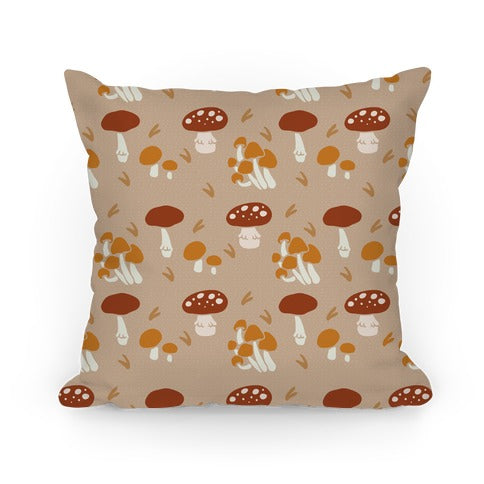 Forest Mushroom Boho Pattern Pillow