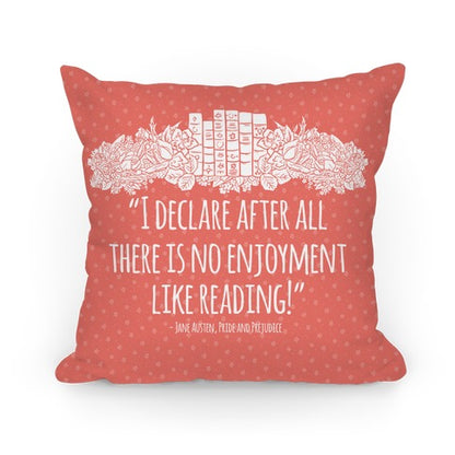 Pride and Prejudice Book Quote Pillow