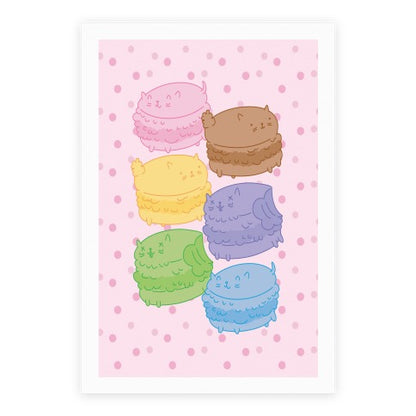 Cat Macarons Poster
