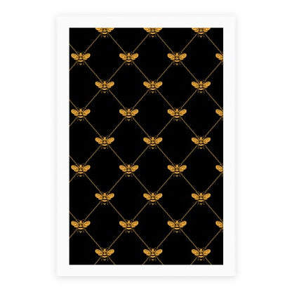 Regal Golden Honeybee Pattern Poster