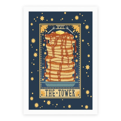 Tarot Card: The Tower (Of Pancakes) Poster