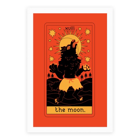 The Moon Werewolf Tarot Poster