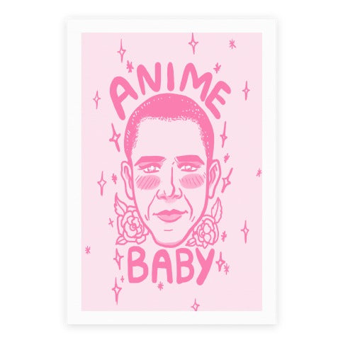 Anime Baby Obama Poster