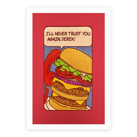 Burger Pop Art Comic Panel Poster