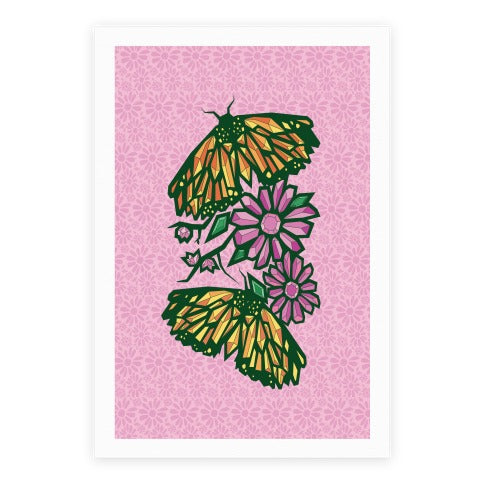 Butterflies In Bloom Poster