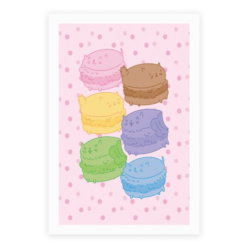 Cat Macarons Poster