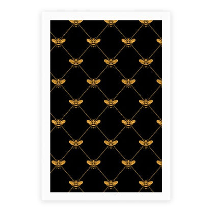 Regal Golden Honeybee Pattern Poster