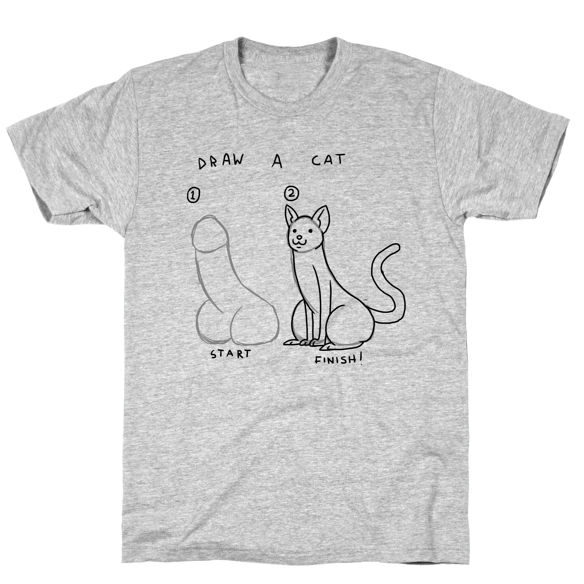 How To Draw a Cat T-Shirt