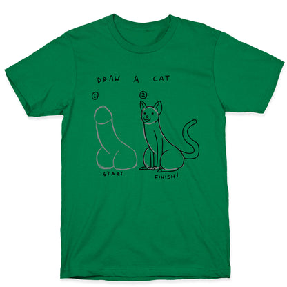 How To Draw a Cat T-Shirt