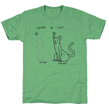 How To Draw a Cat Unisex Triblend Tee