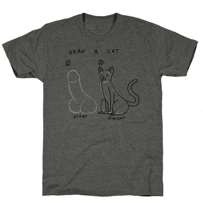 How To Draw a Cat Unisex Triblend Tee