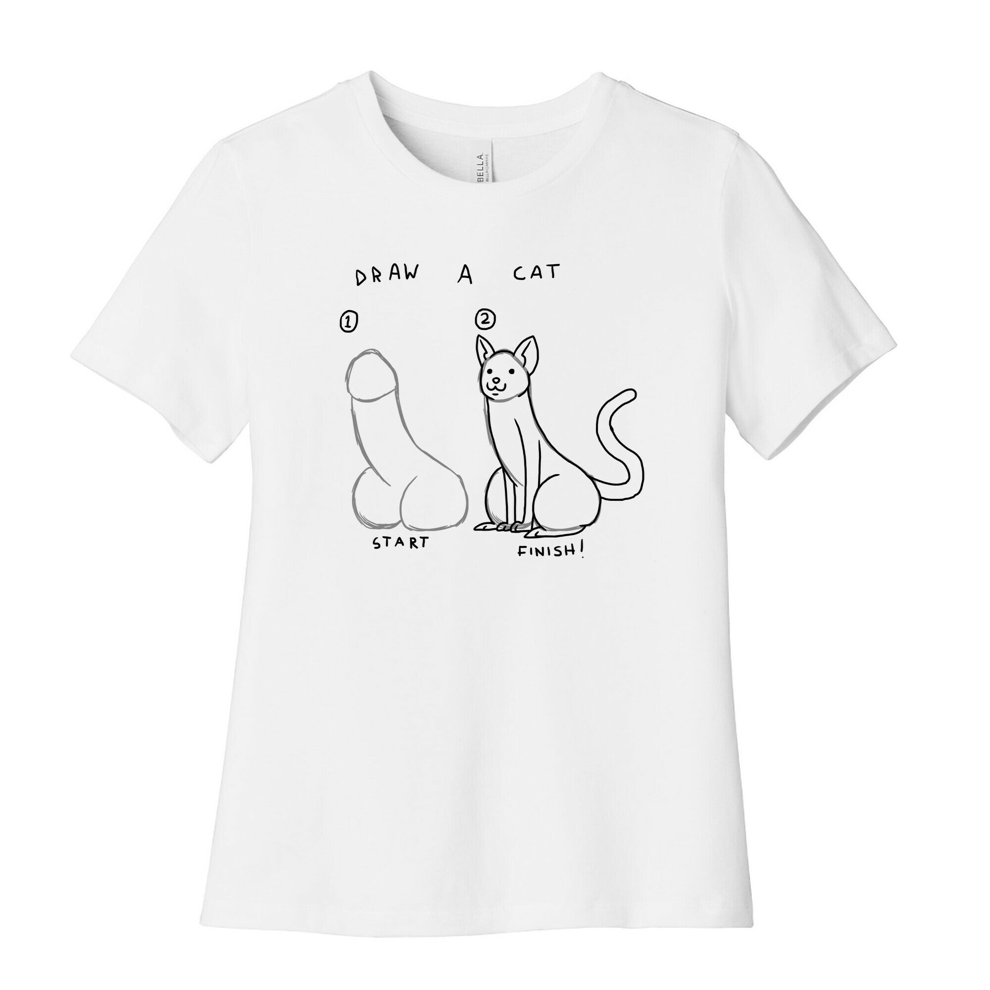 How To Draw a Cat Women's Cotton Tee