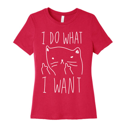 I Do What I Want Cat Women's Cotton Tee