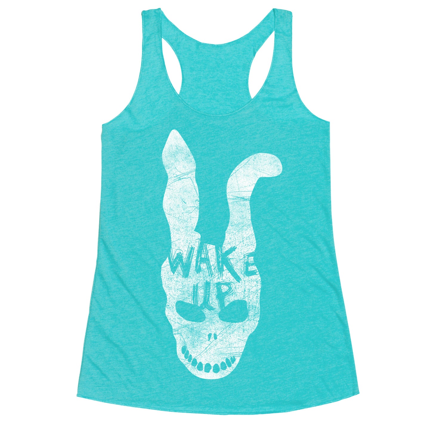 Donnie Darko Wake Up Frank Mask Racerback Tank
