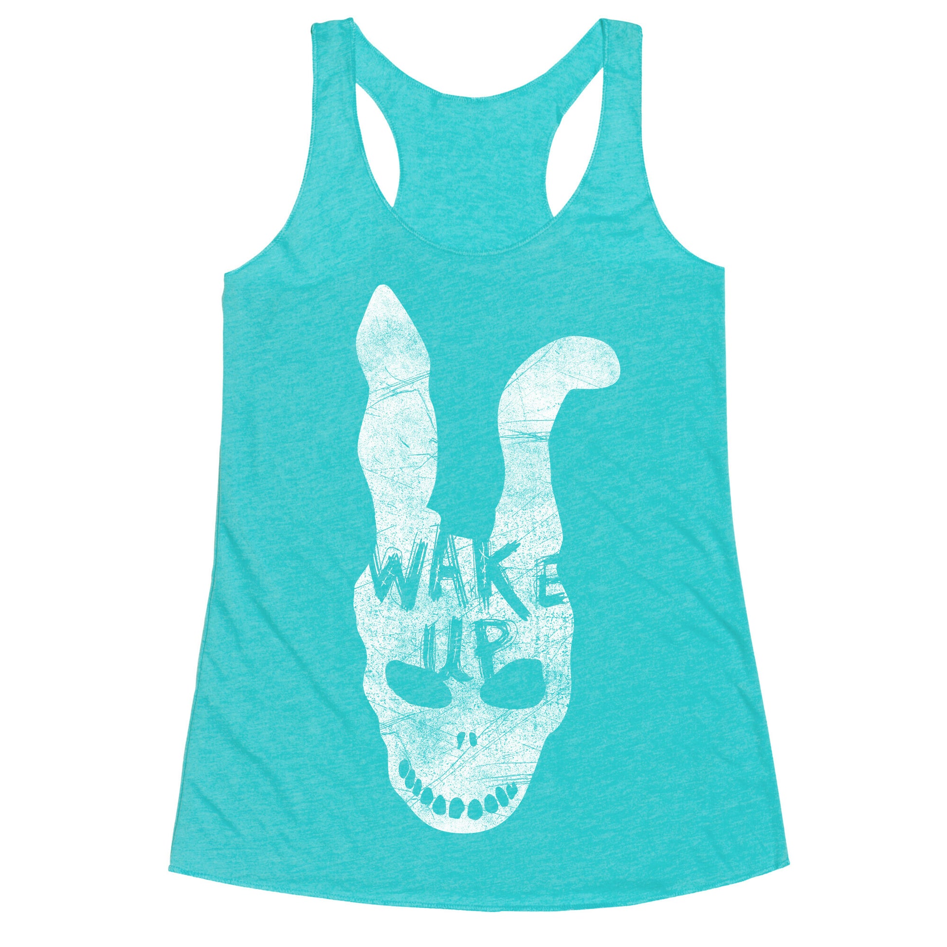 Donnie Darko Wake Up Frank Mask Racerback Tank