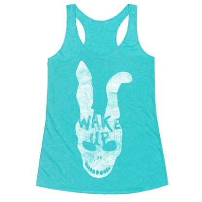 Donnie Darko Wake Up Frank Mask Racerback Tank
