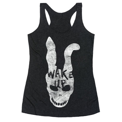 Donnie Darko Wake Up Frank Mask Racerback Tank