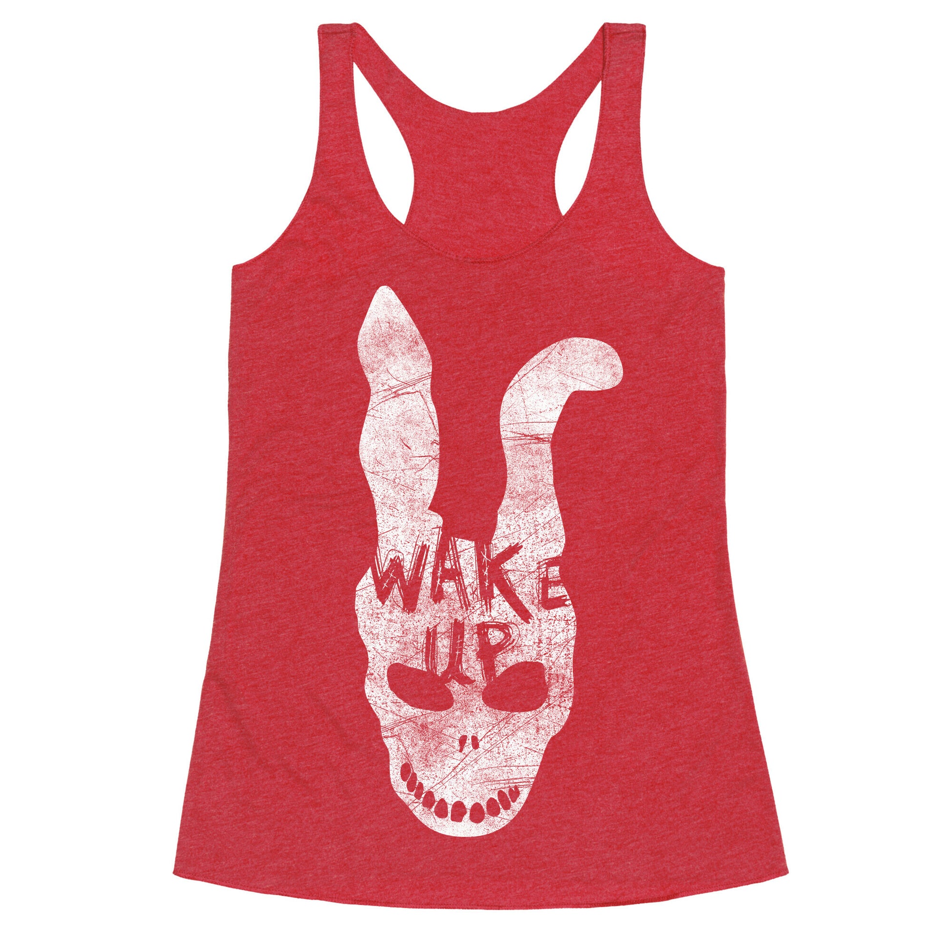 Donnie Darko Wake Up Frank Mask Racerback Tank