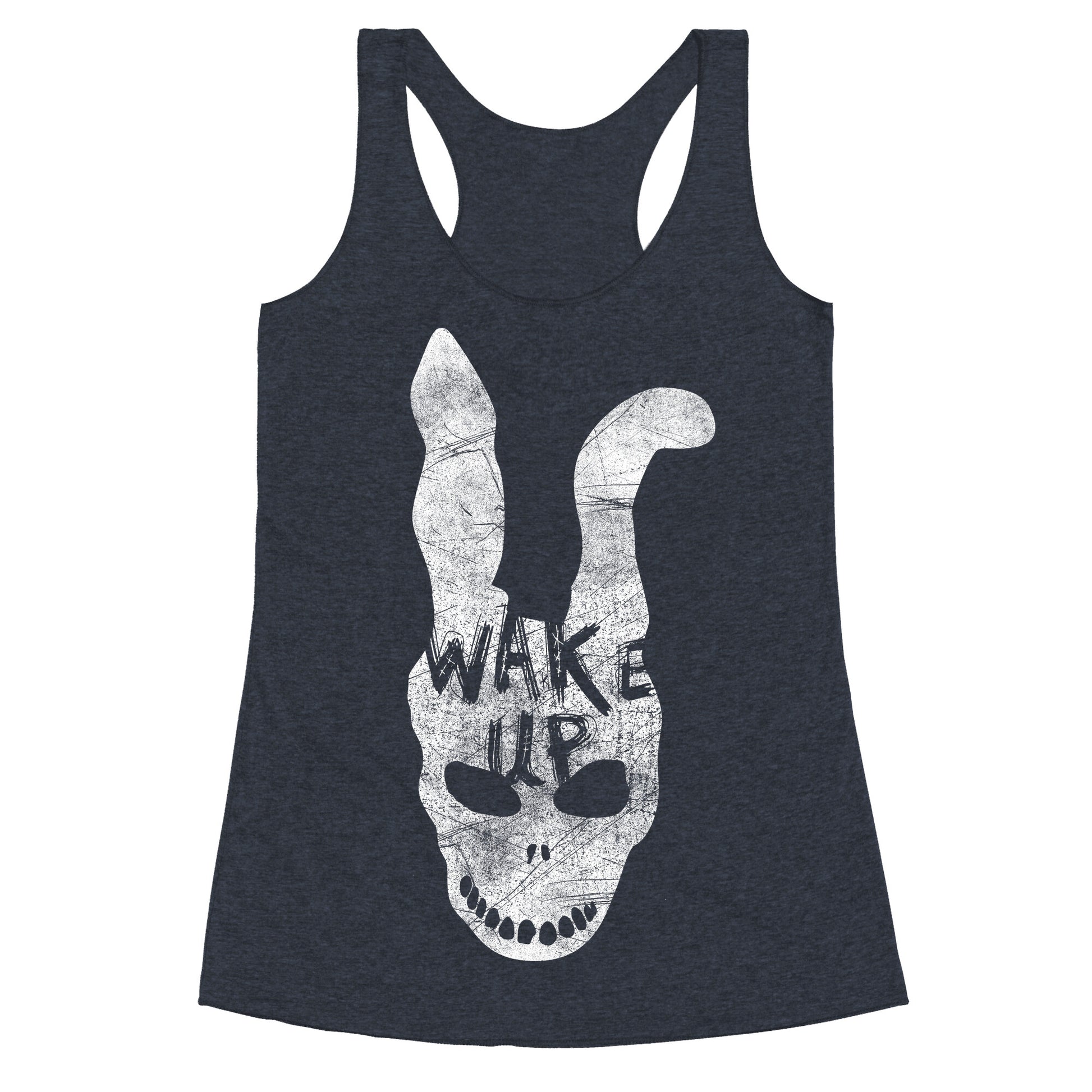 Donnie Darko Wake Up Frank Mask Racerback Tank