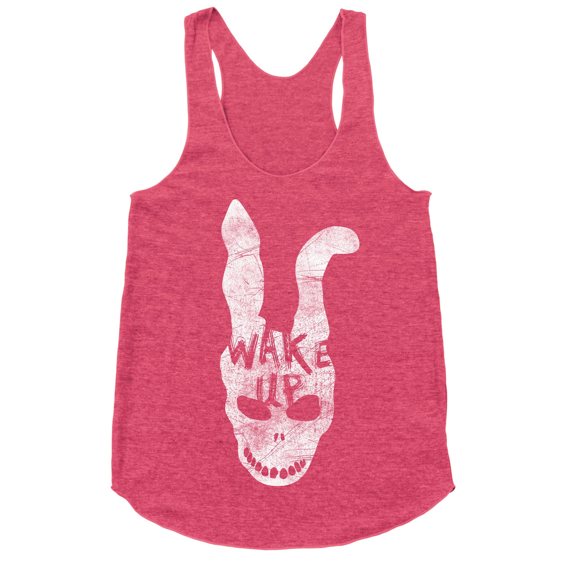 Donnie Darko Wake Up Frank Mask Racerback Tank