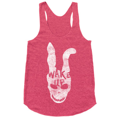 Donnie Darko Wake Up Frank Mask Racerback Tank