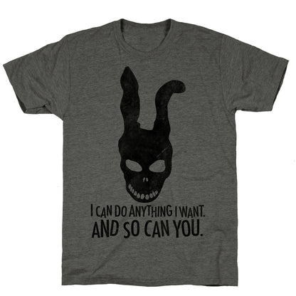 I Can Do Anything I Want Donnie Darko Frank Mask Unisex Triblend Tee