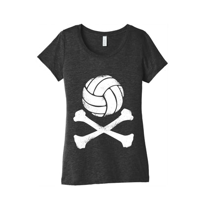 Volleyball and Crossbones (White Vintage) Women's Triblend Tee