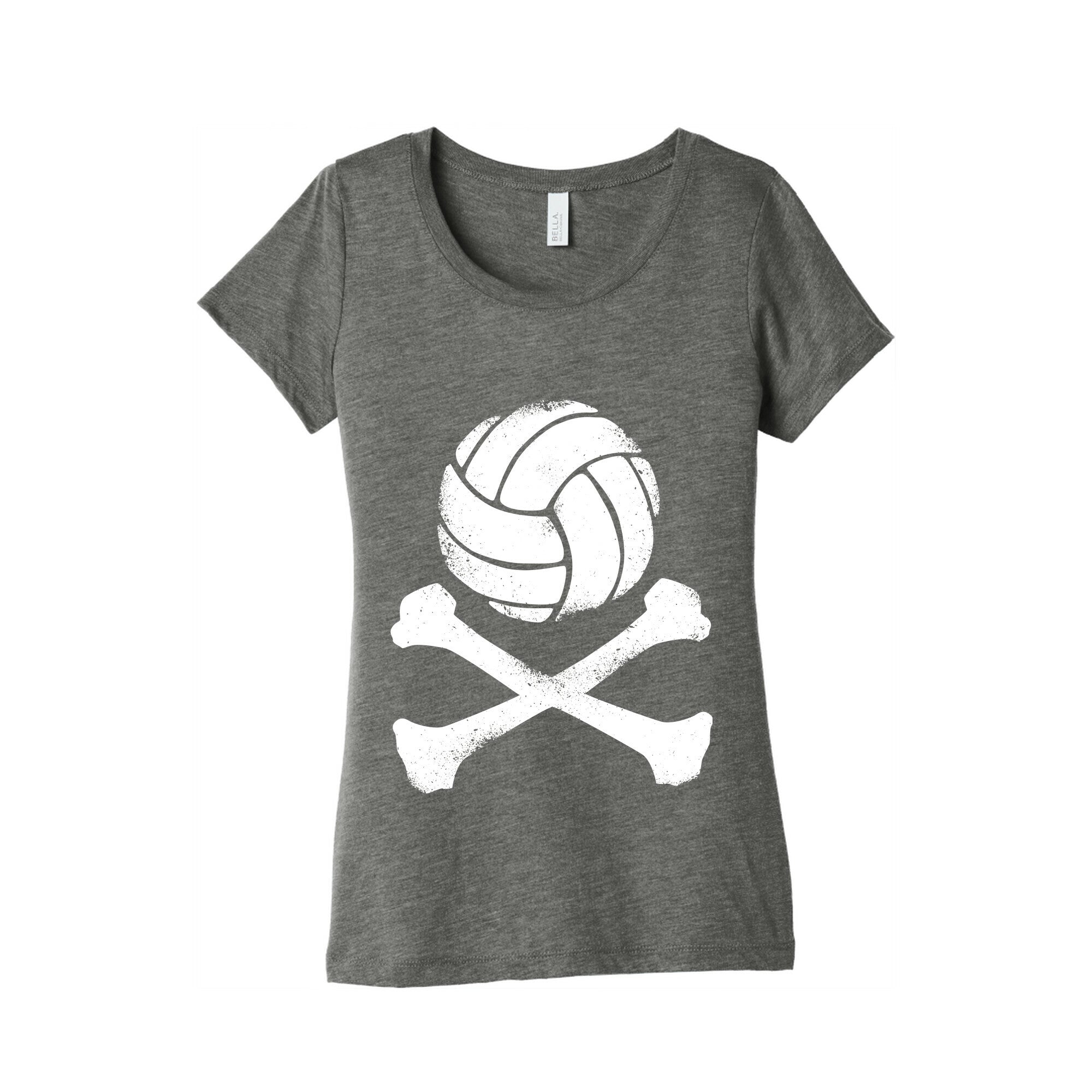 Volleyball and Crossbones (White Vintage) Women's Triblend Tee