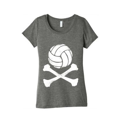 Volleyball and Crossbones (White Vintage) Women's Triblend Tee