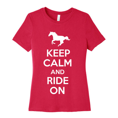 Keep Calm and Ride On Women's Cotton Tee